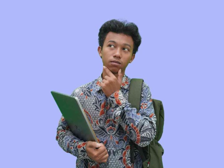 A young man thinking about something new