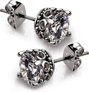 Crown zirconia earrings