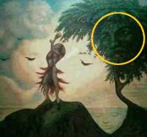 The face of the man; optical illusion for relationship weakness