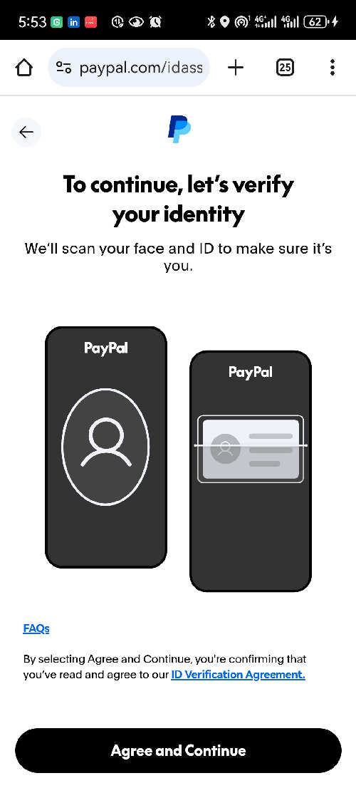 Personal PayPal account registration