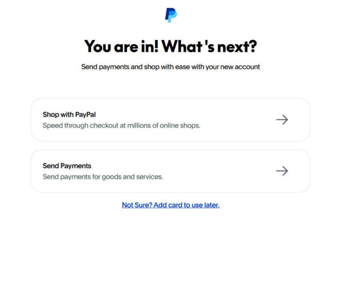 Personal PayPal account registration