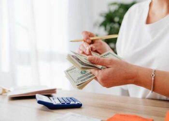 Woman being financially accountable