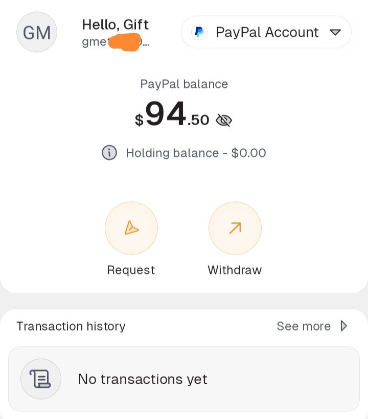 PayPal balance on Paga